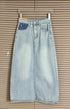 Denim Hight Waist Back Slit Long Skirts